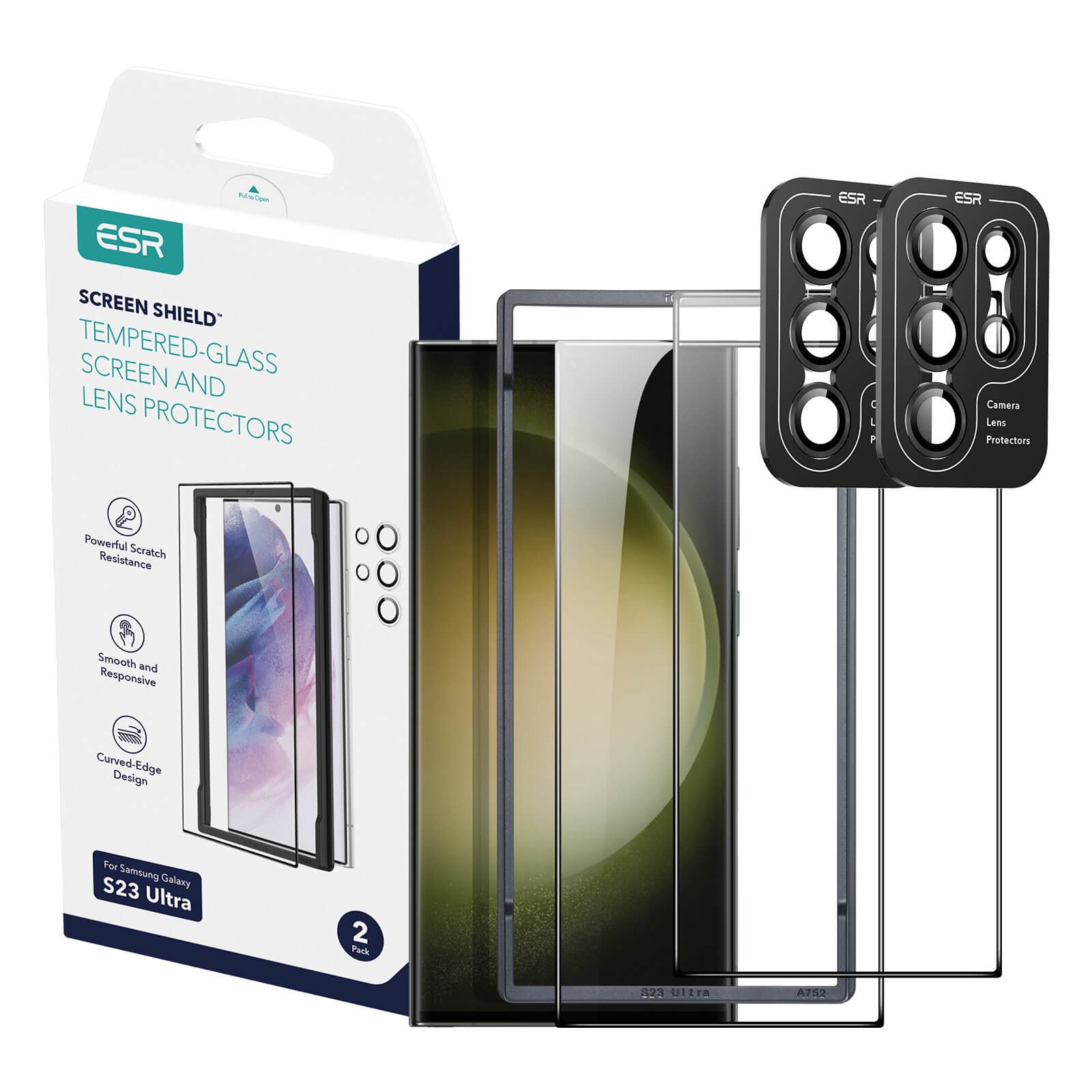 (4-Pack) ESR Set Tempered Glass + 9H Camera Lens Clear Samsung Galaxy S23 Ultra ΠΡΟΣΤΑΣΙΑ ΟΘΟΝΗΣ ESR (4-Pack) ESR Set Tempered Glass + 9H Camera Lens Clear Samsung Galaxy S23 Ultra - Image 7