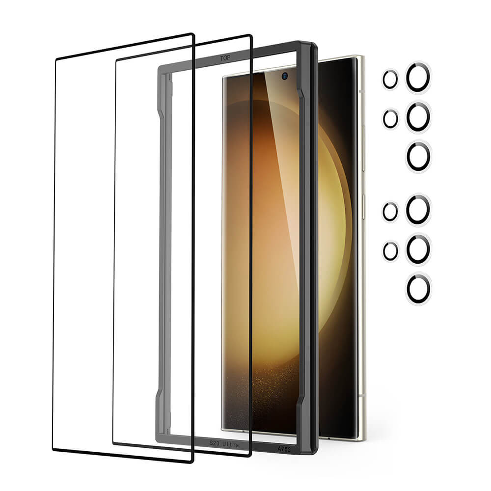 (4-Pack) ESR Set Tempered Glass + 9H Camera Lens Clear Samsung Galaxy S23 Ultra ΠΡΟΣΤΑΣΙΑ ΟΘΟΝΗΣ ESR (4-Pack) ESR Set Tempered Glass + 9H Camera Lens Clear Samsung Galaxy S23 Ultra