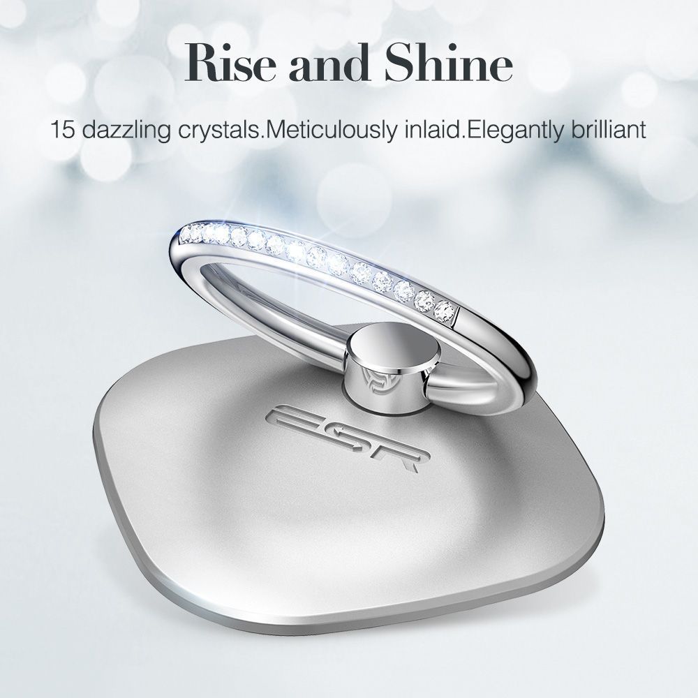 ESR Zinc Alloy Ring Stand – Silver with Crystals GADGETS ESR ESR Zinc Alloy Ring Stand - Silver with Crystals - Image 7