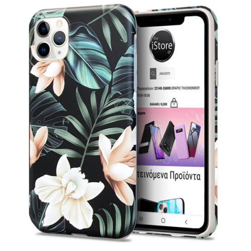 Nature Series Silicone Case Magnolia Black iPhone 11 Pro