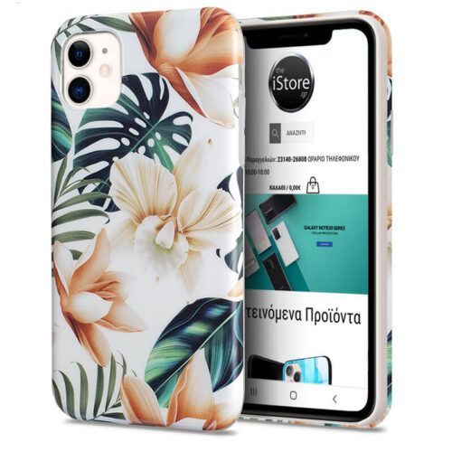 Alternative view of Nature Series Silicone Case Magnolia Black iPhone 11