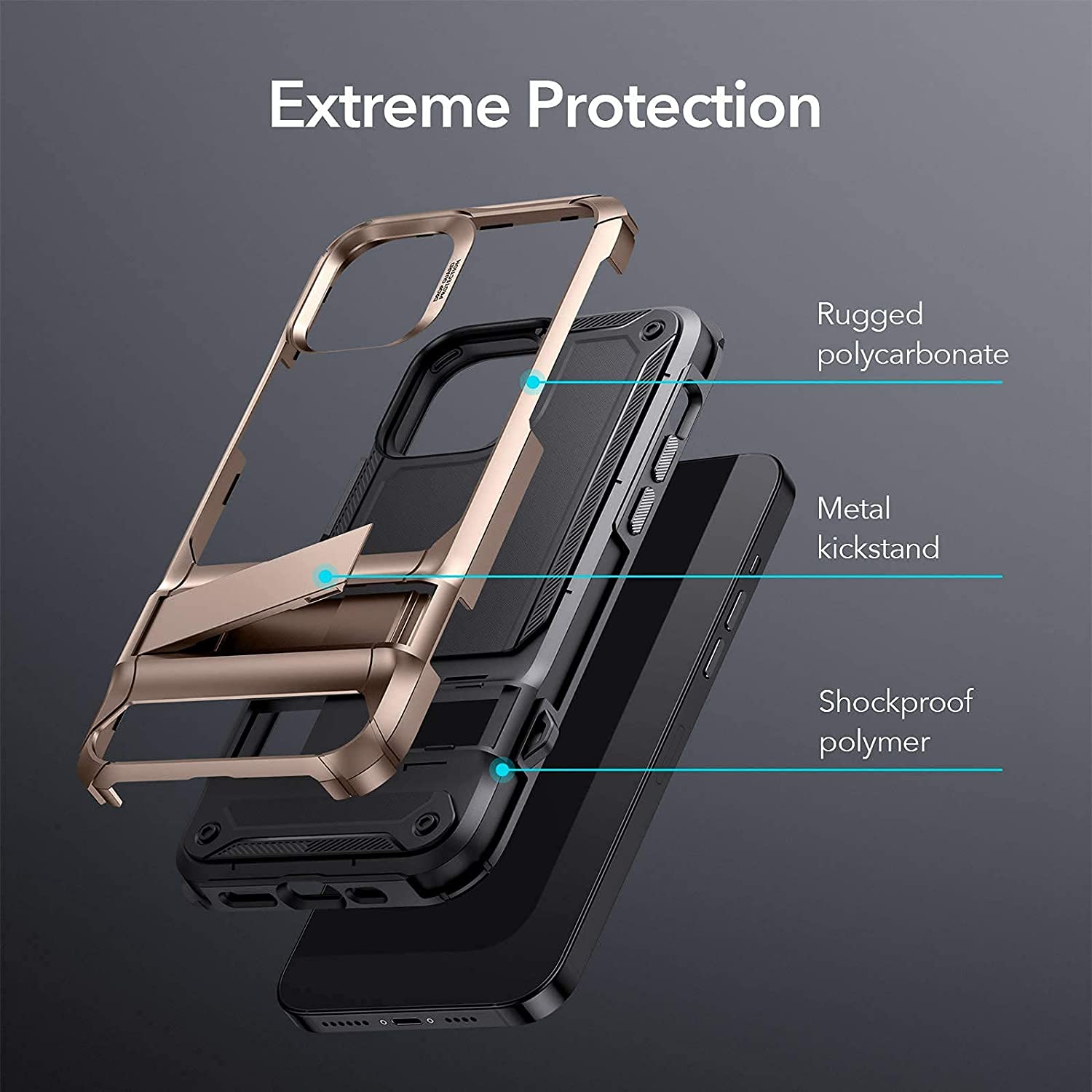ESR iPhone 12/12 Pro Machina Armor Case Gold ΘΗΚΕΣ ESR ESR iPhone 12/12 Pro Machina Armor Case Gold - Image 5