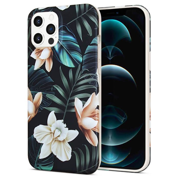 Nature Series Silicone Case Magnolia Black iPhone 12 Pro Max STOCK OFFERS OEM Nature Series Silicone Case Magnolia Black iPhone 12 Pro Max