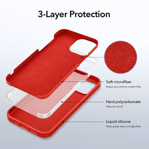 Alternative view of ESR iPhone 12 Pro Max Cloud Case Red