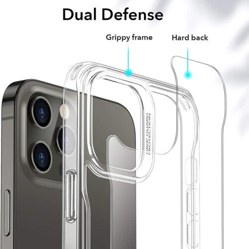 Alternative view of ESR iPhone 12 Pro Max Sidekick Case Clear + Tempered Glass (2-Pack With Easy Installation Frame)