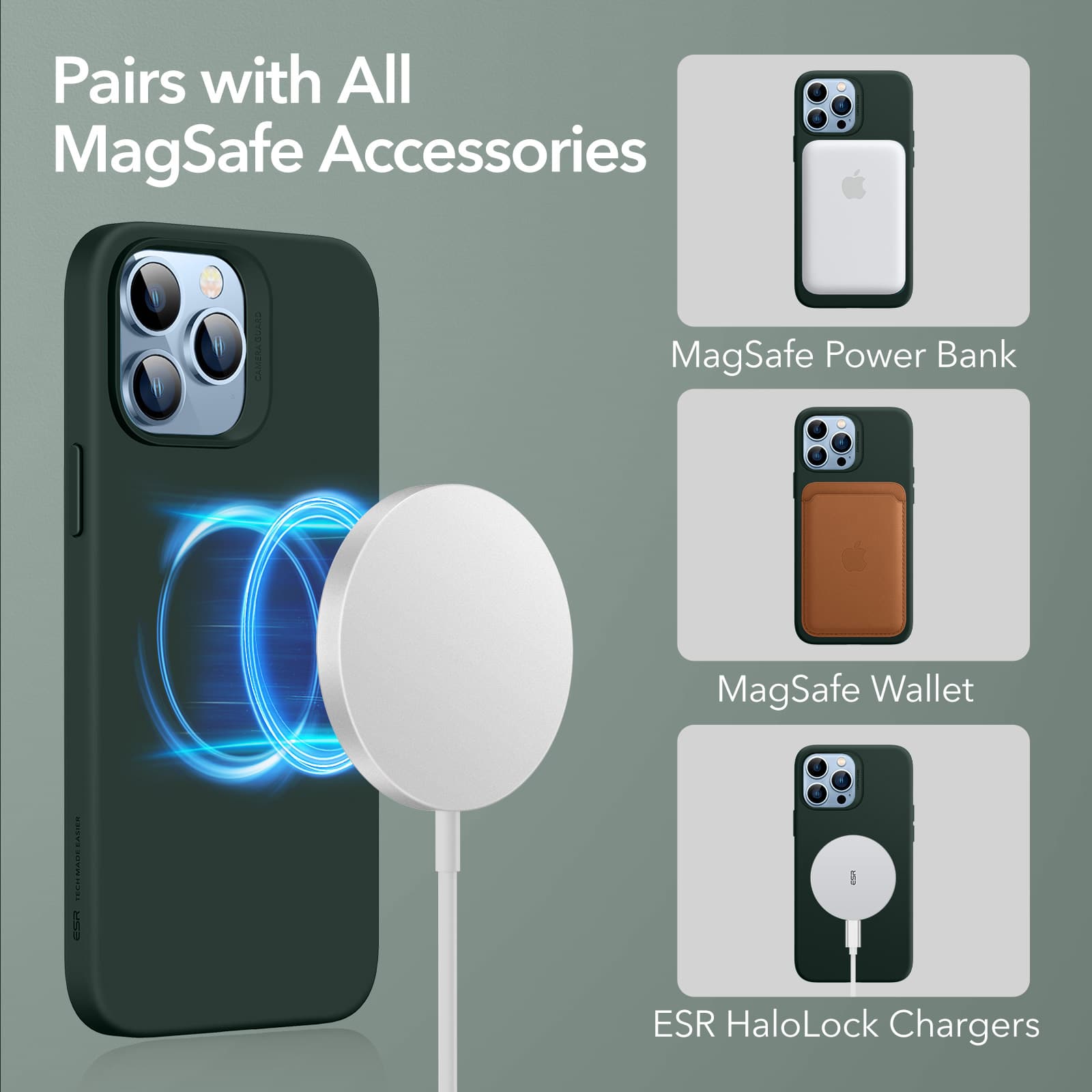 ESR iPhone 13 Pro Max Cloud HaloLock MagSafe Case Green ΘΗΚΕΣ ESR ESR iPhone 13 Pro Max Cloud HaloLock MagSafe Case Green - Image 6