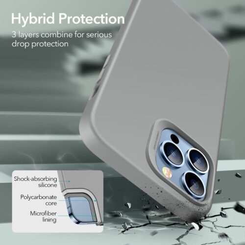 Alternative view of ESR iPhone 13 Pro Max Cloud Case Grey