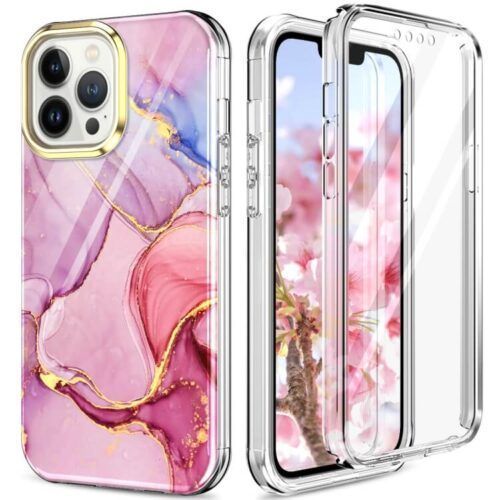 iPhone 13 Pro Max Full Body 360 Case Marble Luxury Pink ΘΗΚΕΣ OEM iPhone 13 Pro Max Full Body 360 Case Marble Luxury Pink