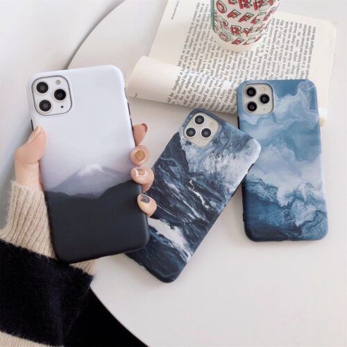 Alternative view of iPhone 13 Pro Soft Silicone Case Mountain Fog