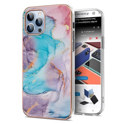 Royal Marble Silicone Case Violet iPhone 13 Pro ΘΗΚΕΣ OEM Royal Marble Silicone Case Violet iPhone 13 Pro