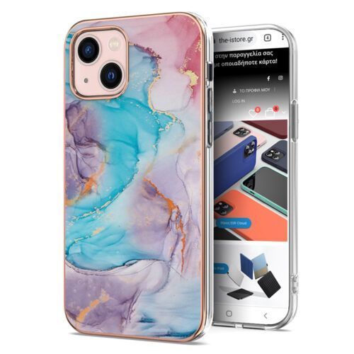 Royal Marble Silicone Case Violet iPhone 13