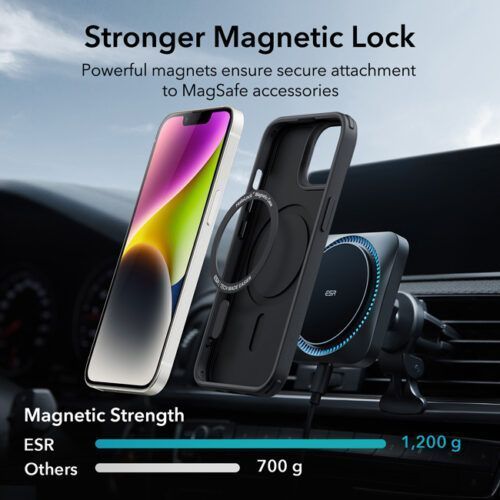 Alternative view of ESR iPhone 14 Plus Classic Hybrid HaloLock MagSafe Frosted Black