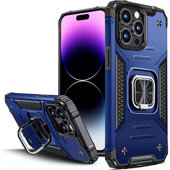 Armor Ringstand Case Blue iPhone 14 Pro STOCK OFFERS OEM Armor Ringstand Case Blue iPhone 14 Pro