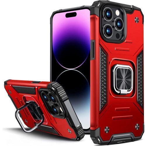 Armor Ringstand Case Red iPhone 14 Pro STOCK OFFERS OEM Armor Ringstand Case Red iPhone 14 Pro