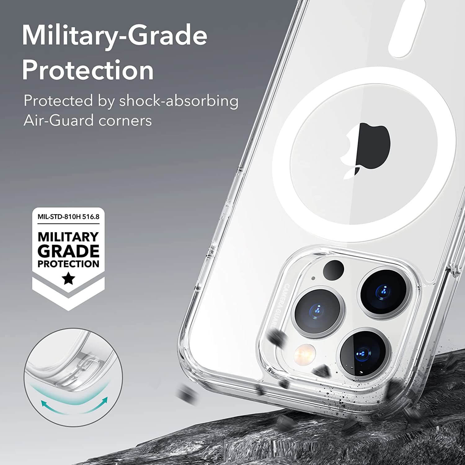 (2+1 Pack) Full Protection Set ESR iPhone 14 Pro Max Classic Hybrid HaloLock MagSafe Clear ΘΗΚΕΣ ESR (2+1 Pack) Full Protection Set ESR iPhone 14 Pro Max Classic Hybrid HaloLock MagSafe Clear - Image 5