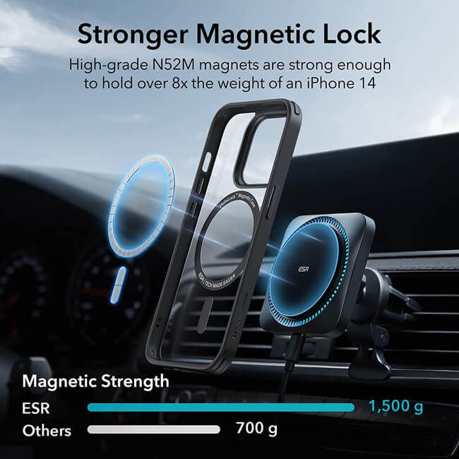 ESR iPhone 14 Plus Classic Hybrid HaloLock MagSafe Clear Black ΘΗΚΕΣ ESR ESR iPhone 14 Plus Classic Hybrid HaloLock MagSafe Clear Black - Image 4