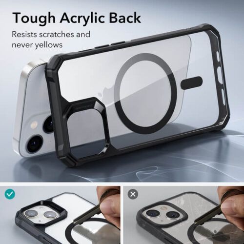 Alternative view of ESR iPhone 14 Plus Air Armor HaloLock MagSafe Clear Black
