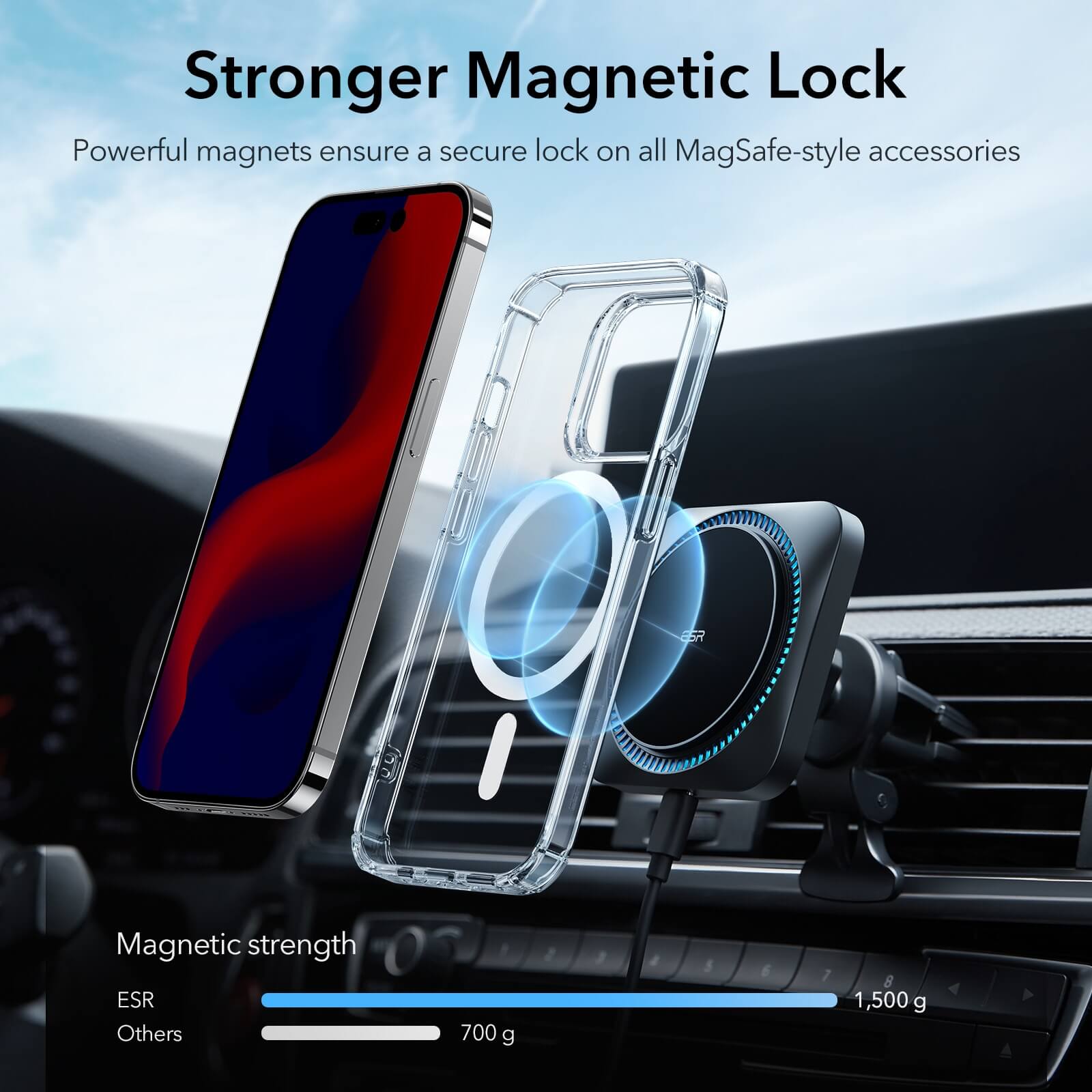 ESR iPhone 14 Pro Max Krystec HaloLock MagSafe Clear Case ΘΗΚΕΣ ESR ESR iPhone 14 Pro Max Krystec HaloLock MagSafe Clear Case - Image 7