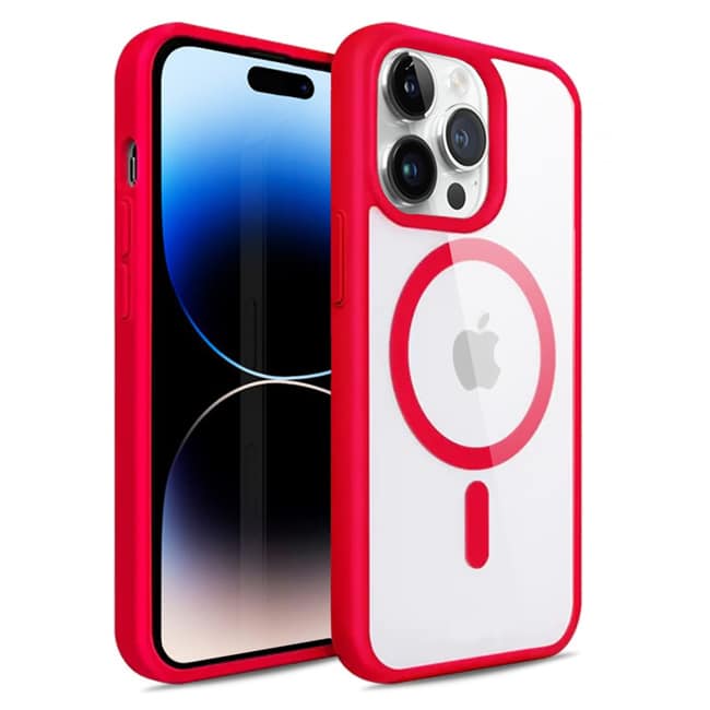 OEM iPhone 14 Pro MagSafe Case Clear Red STOCK OFFERS OEM OEM iPhone 14 Pro MagSafe Case Clear Red
