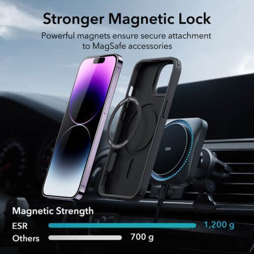 Alternative view of ESR iPhone 14 Pro Max Classic Hybrid HaloLock MagSafe Black