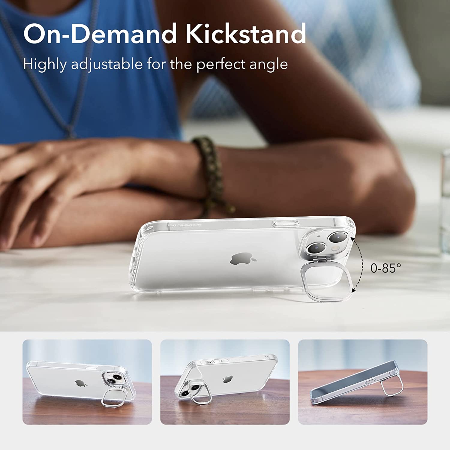 ESR iPhone 14 Plus Classic Kickstand Clear ΘΗΚΕΣ ESR ESR iPhone 14 Plus Classic Kickstand Clear - Image 2