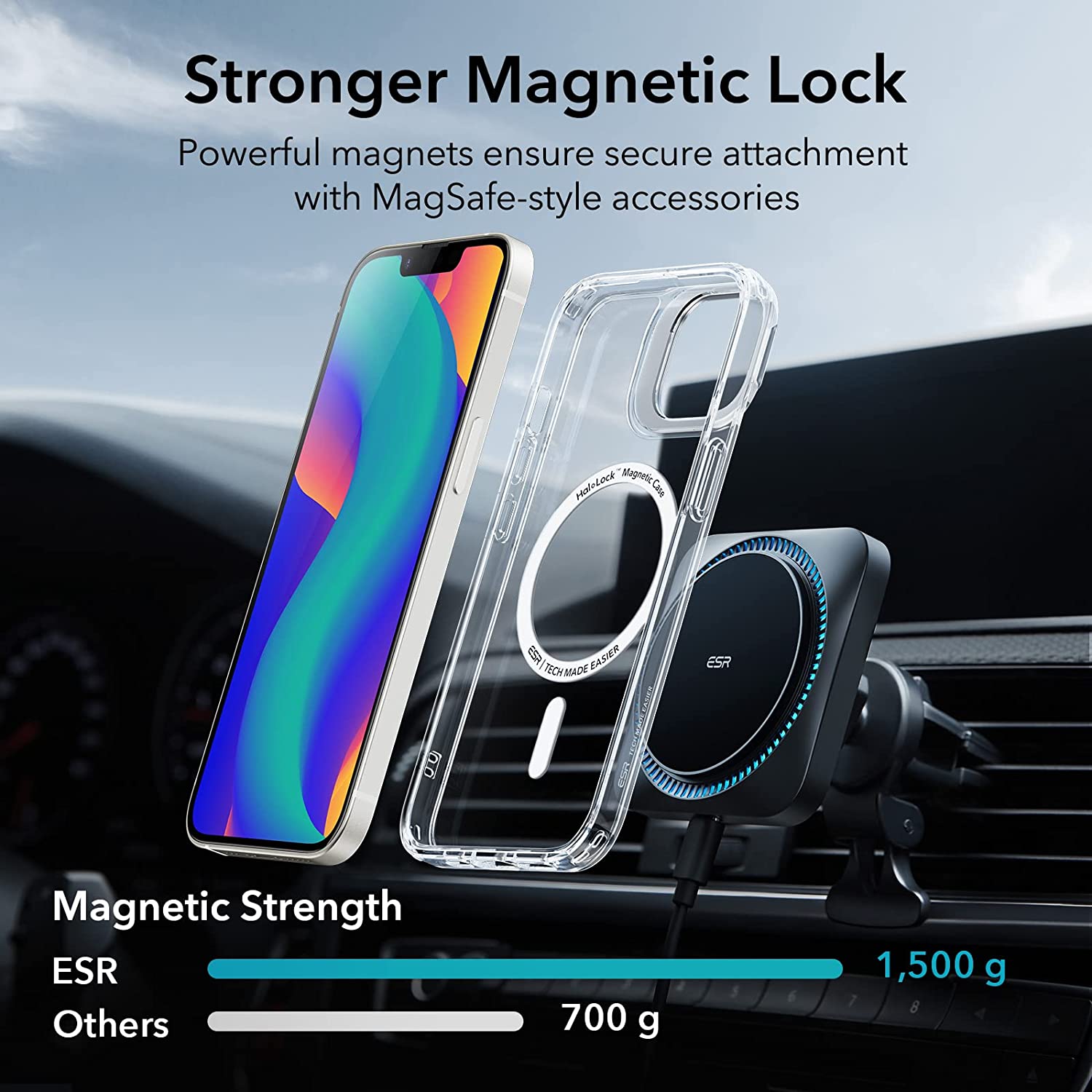 ESR iPhone 14 Plus Classic Kickstand HaloLock MagSafe Clear ΘΗΚΕΣ ESR ESR iPhone 14 Plus Classic Kickstand HaloLock MagSafe Clear - Image 3