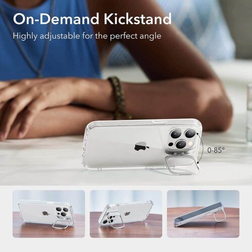 Alternative view of ESR iPhone 14 Pro Max Classic Kickstand Clear
