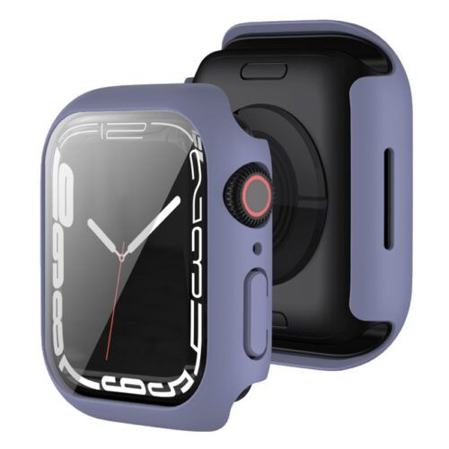2-in-1 Hard Frame Lavender Grey + Tempered Glass Apple Watch 40mm