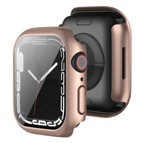 2-in-1 Hard Frame Rose Gold + Tempered Glass Apple Watch 41mm APPLE WATCH OEM 2-in-1 Hard Frame Rose Gold + Tempered Glass Apple Watch 41mm
