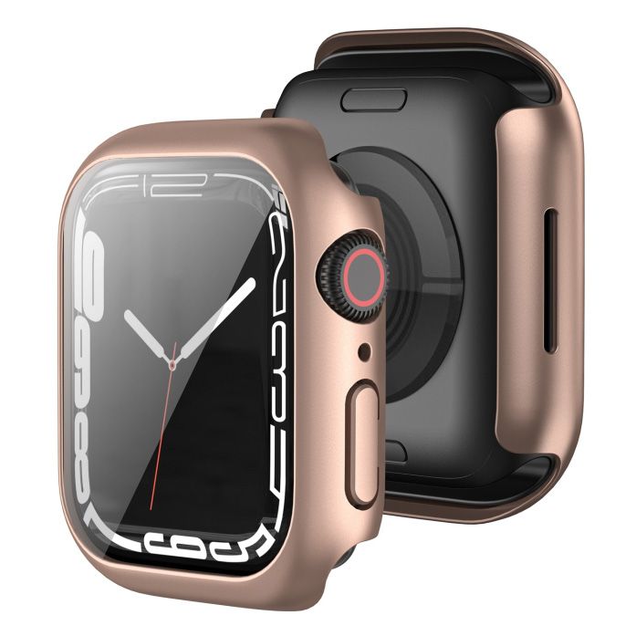 2-in-1 Hard Frame Rose Gold + Tempered Glass Apple Watch 41mm APPLE WATCH OEM 2-in-1 Hard Frame Rose Gold + Tempered Glass Apple Watch 41mm