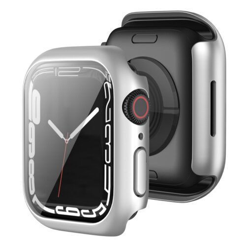 2-in-1 Hard Frame Silver + Tempered Glass Apple Watch 41mm APPLE WATCH OEM 2-in-1 Hard Frame Silver + Tempered Glass Apple Watch 41mm