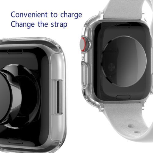 Alternative view of 2-in-1 Hard Frame Clear + Tempered Glass Apple Watch 41mm