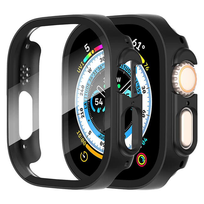 2-in-1 Hard Frame Black + Tempered Glass Apple Watch 49mm APPLE WATCH OEM 2-in-1 Hard Frame Black + Tempered Glass Apple Watch 49mm