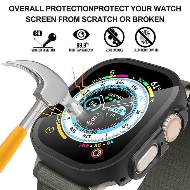 2-in-1 Hard Frame Titanium + Tempered Glass Apple Watch 49mm APPLE WATCH OEM 2-in-1 Hard Frame Titanium + Tempered Glass Apple Watch 49mm - Image 4