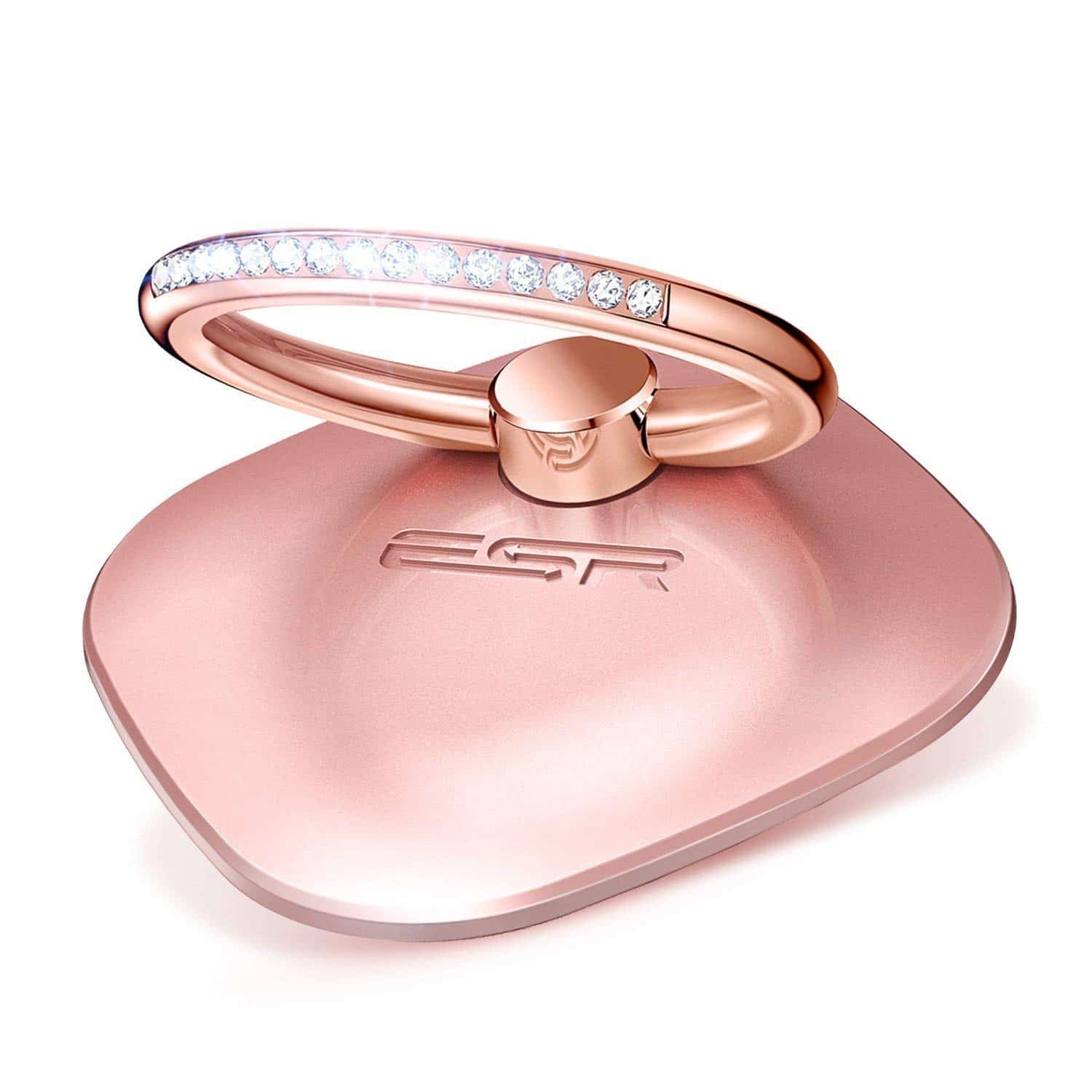 ESR Zinc Alloy Ring Stand – Pink with Crystals GADGETS ESR ESR Zinc Alloy Ring Stand - Pink with Crystals