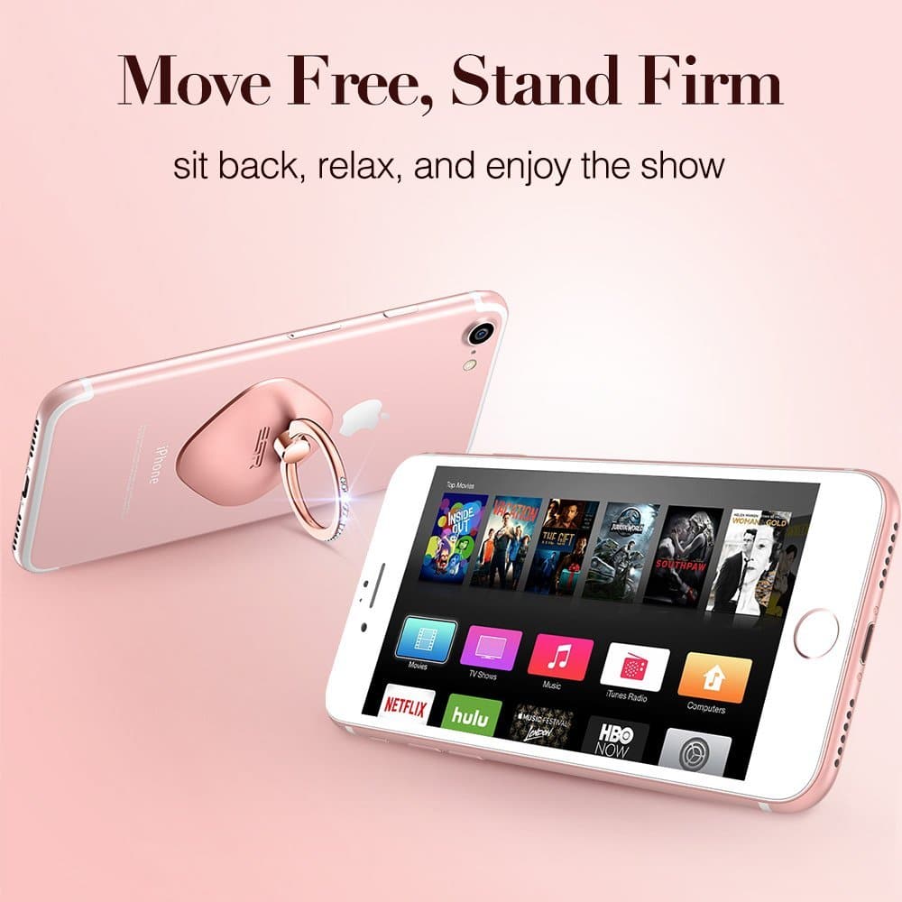 ESR Zinc Alloy Ring Stand – Pink with Crystals GADGETS ESR ESR Zinc Alloy Ring Stand - Pink with Crystals - Image 3