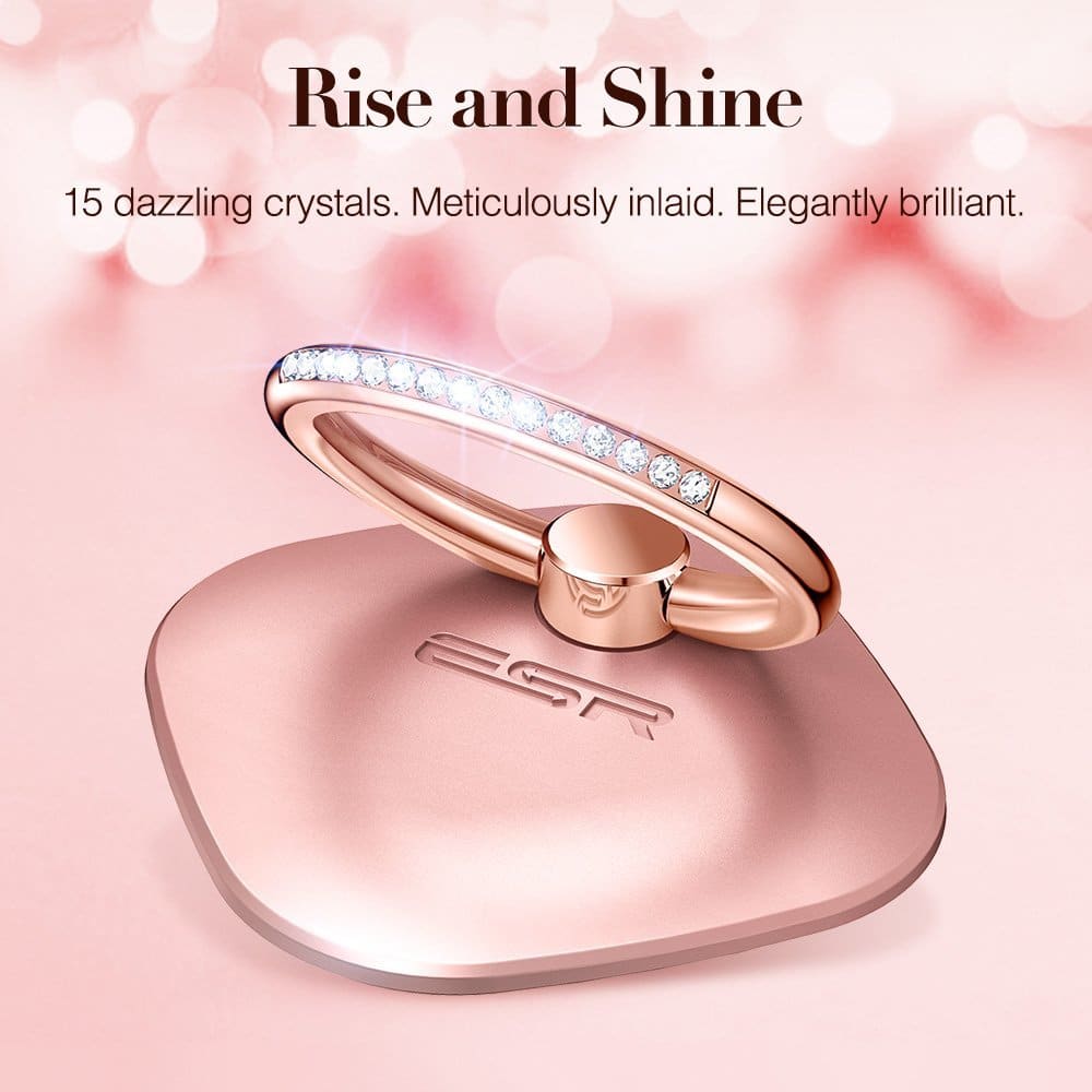 ESR Zinc Alloy Ring Stand – Pink with Crystals GADGETS ESR ESR Zinc Alloy Ring Stand - Pink with Crystals - Image 6