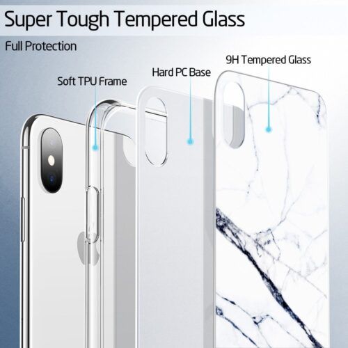 Alternative view of ESR iPhone X/Xs Mimic Marble White Sierra (4894240063545)