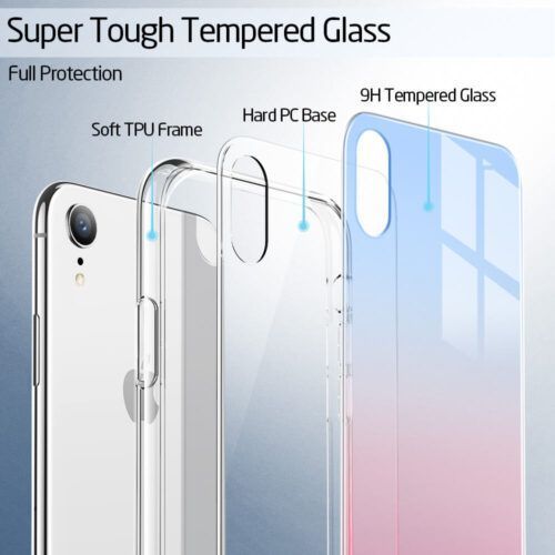Alternative view of ESR iPhone XR Ice Shield Red Blue (4894240071281)
