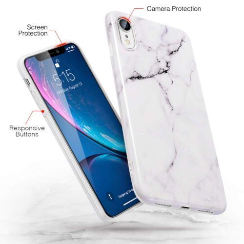 Alternative view of ESR iPhone XR Soft Marble White Arabescato (4894240072028)
