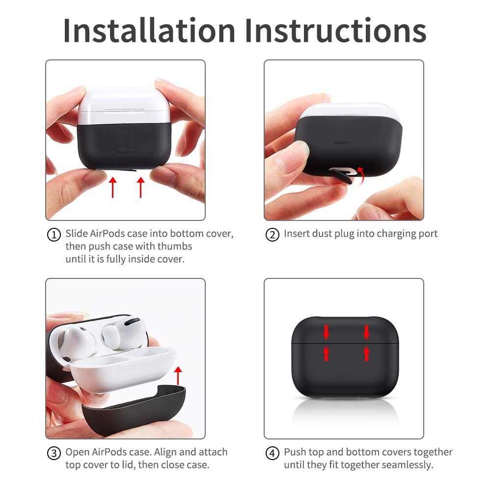 ESR AirPods Pro Silicone Breeze Plus Case Black (4894240098134) APPLE AIRPODS ESR ESR AirPods Pro Silicone Breeze Plus Case Black (4894240098134) - Image 3