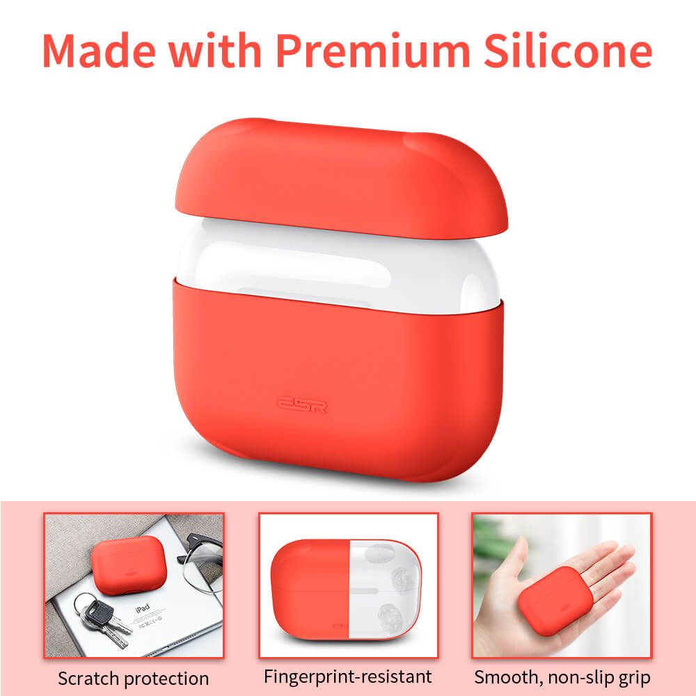ESR AirPods Pro Silicone Breeze Plus Case Red (4894240105351) APPLE AIRPODS ESR ESR AirPods Pro Silicone Breeze Plus Case Red (4894240105351) - Image 5
