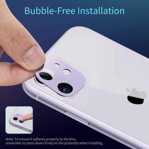 Alternative view of ESR Full Cover 9H Camera Glass iPhone 11 Lavender