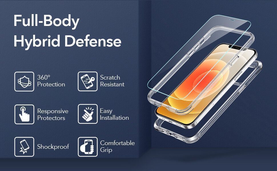 ESR iPhone 12 Pro Max Alliance 360 Case with 2 Tempered Glasses Clear (4894240122372) STOCK OFFERS ESR ESR iPhone 12 Pro Max Alliance 360 Case with 2 Tempered Glasses Clear (4894240122372) - Image 8