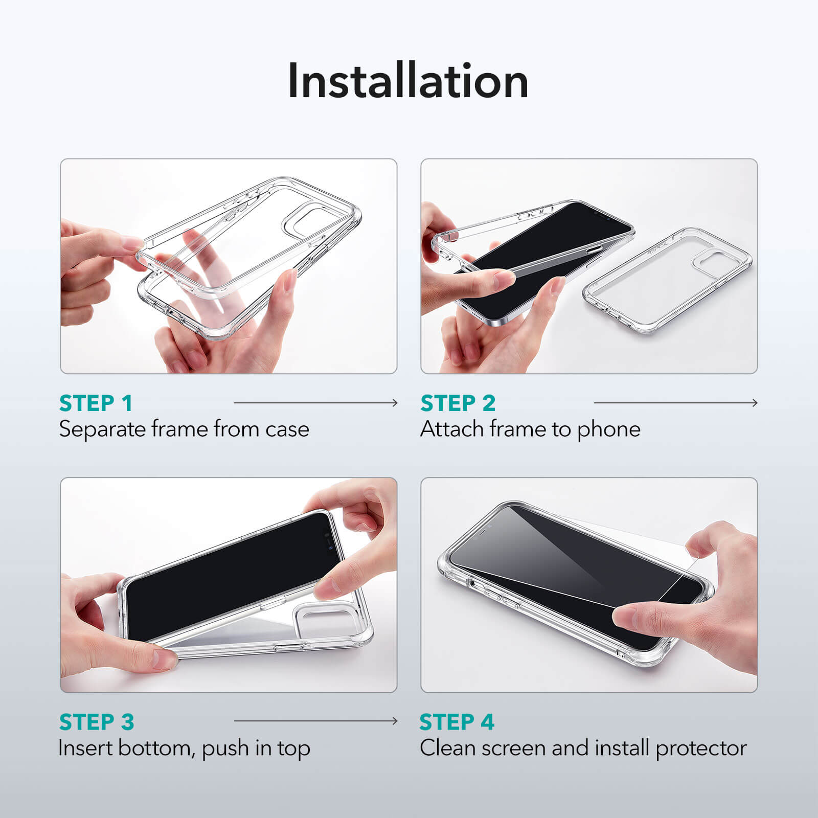 ESR iPhone 12 Pro Max Alliance 360 Case with 2 Tempered Glasses Clear (4894240122372) STOCK OFFERS ESR ESR iPhone 12 Pro Max Alliance 360 Case with 2 Tempered Glasses Clear (4894240122372) - Image 2