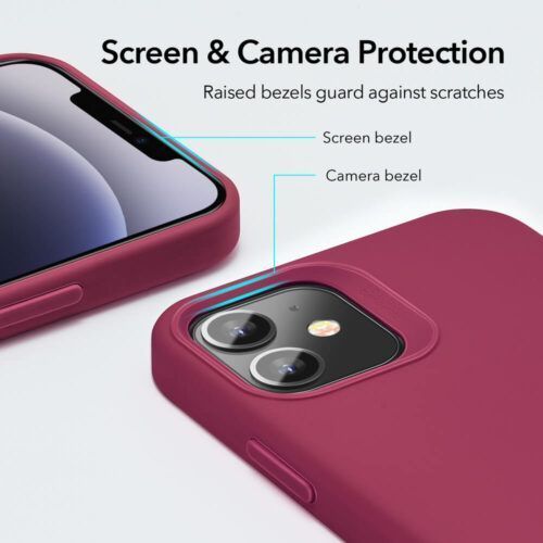 Alternative view of ESR iPhone 12 mini Cloud Case Wine Red