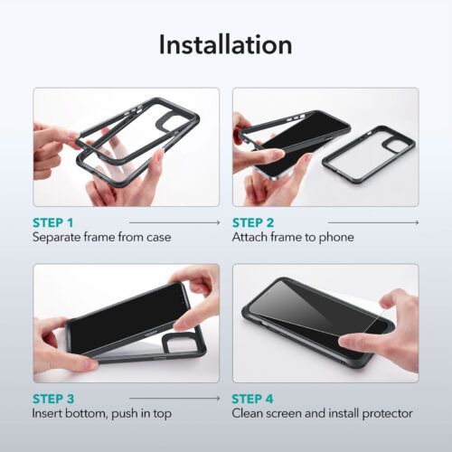 Alternative view of ESR iPhone 12/12 Pro Alliance 360 Case with 2 Tempered Glasses Black (4894240121986)