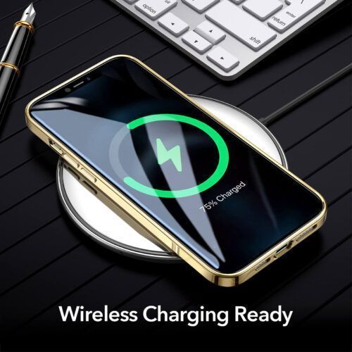 Alternative view of ESR iPhone 12/12 Pro Halo Case Gold