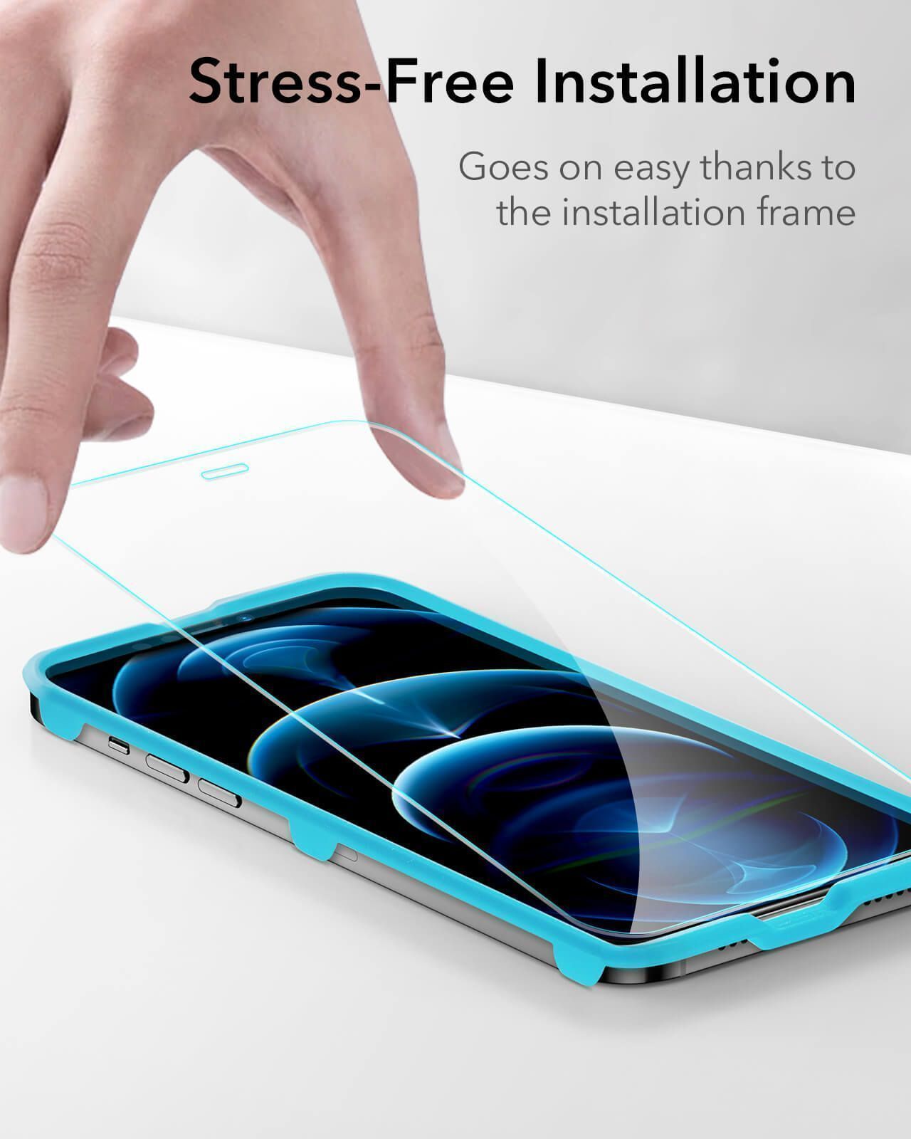 ESR iPhone 12 Pro Max Sidekick Case Clear + Tempered Glass (2-Pack With Easy Installation Frame) STOCK OFFERS ESR ESR iPhone 12 Pro Max Sidekick Case Clear + Tempered Glass (2-Pack With Easy Installation Frame) - Image 8