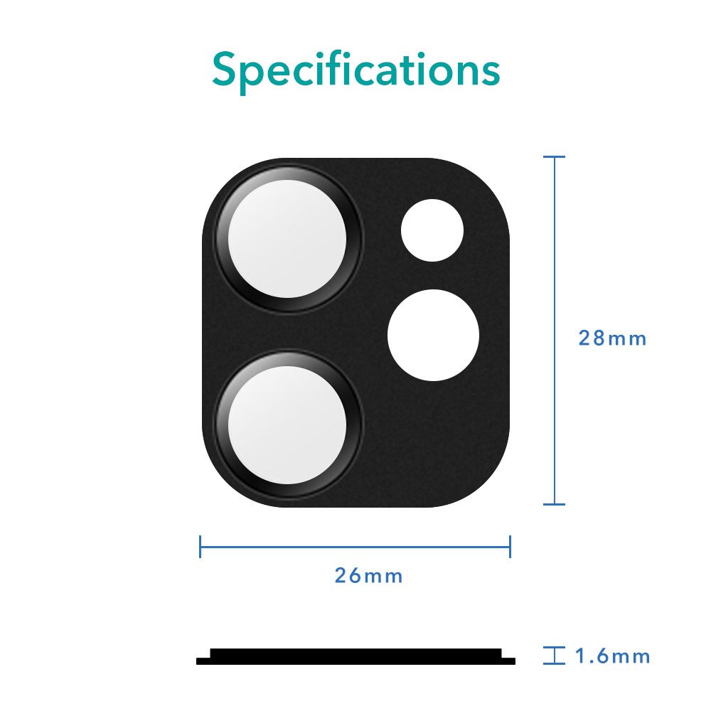 ESR Full Cover 9H Camera Glass iPhone 12 mini Black (2-Pack) ΠΡΟΣΤΑΣΙΑ ΟΘΟΝΗΣ ESR ESR Full Cover 9H Camera Glass iPhone 12 mini Black (2-Pack) - Image 7